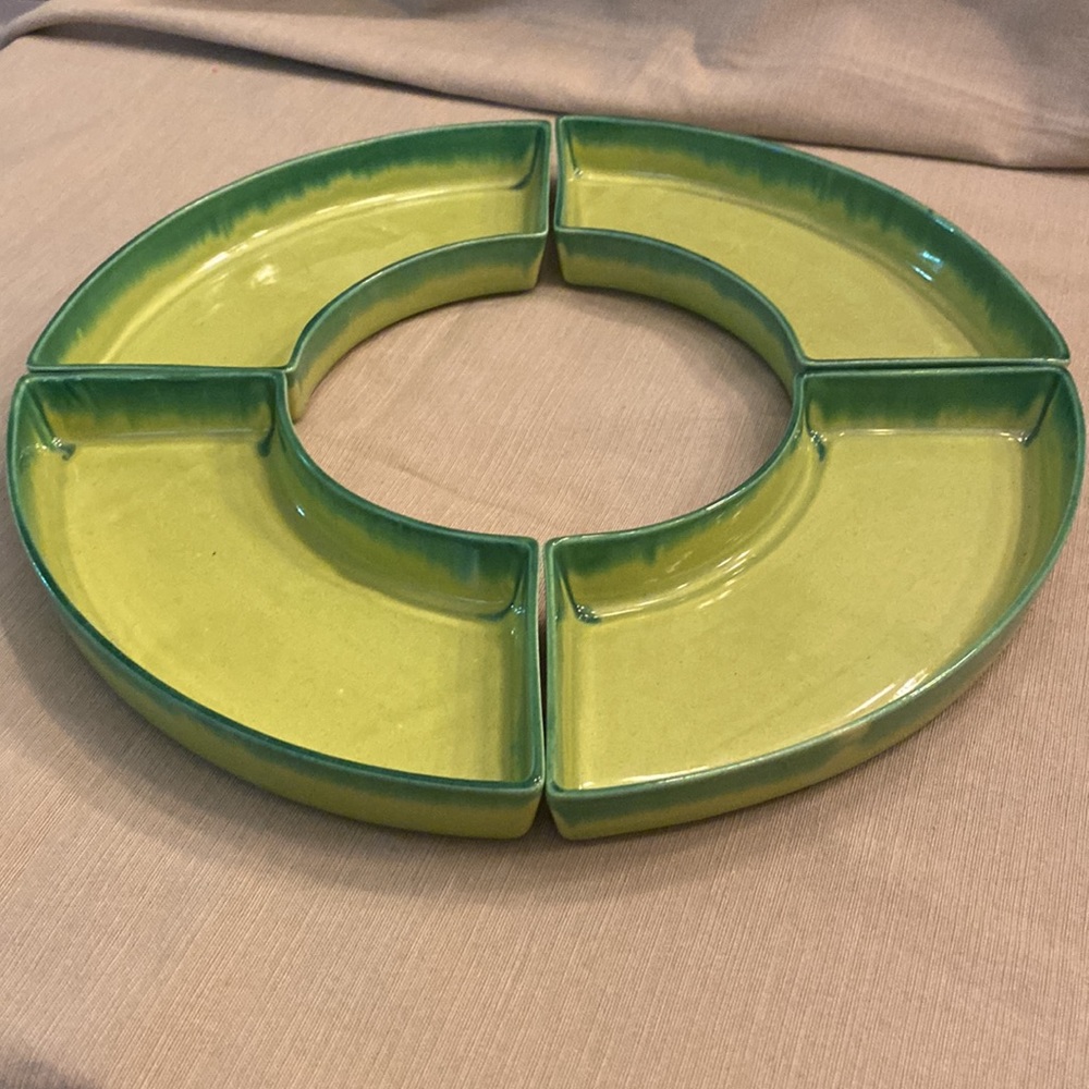 Rotating Mid Century Modern Divided Serving Platter - Picture 4 of 8